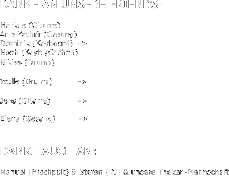 DANKE AN UNSERE FRIENDS: